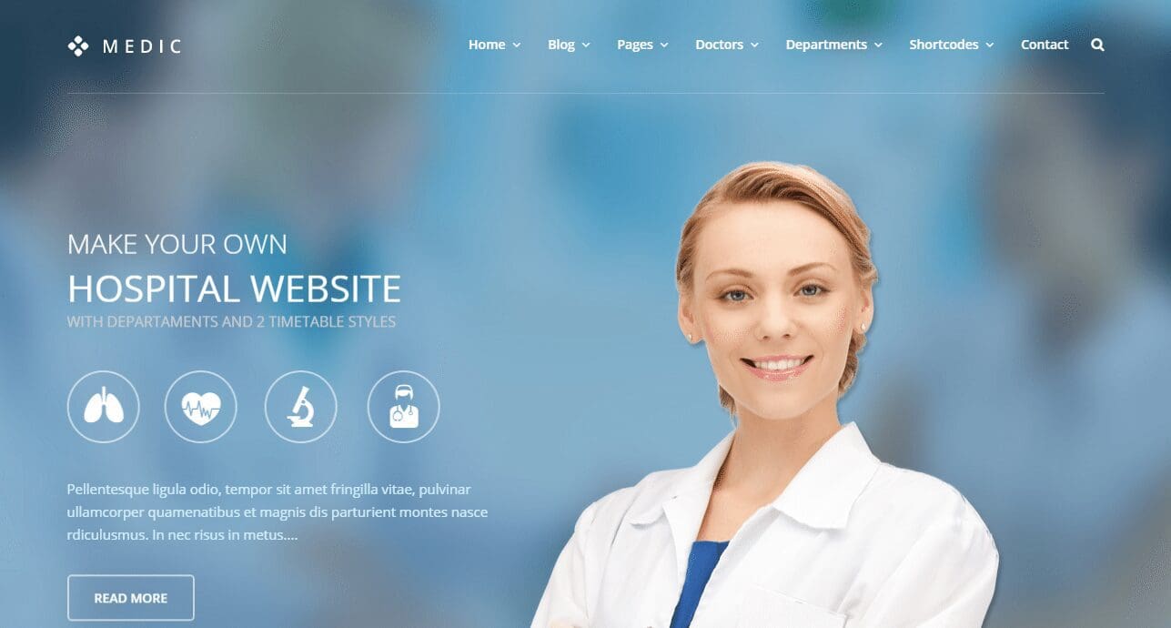 Medic Hospital Wordpress Theme - طراحی سایت پزشکی