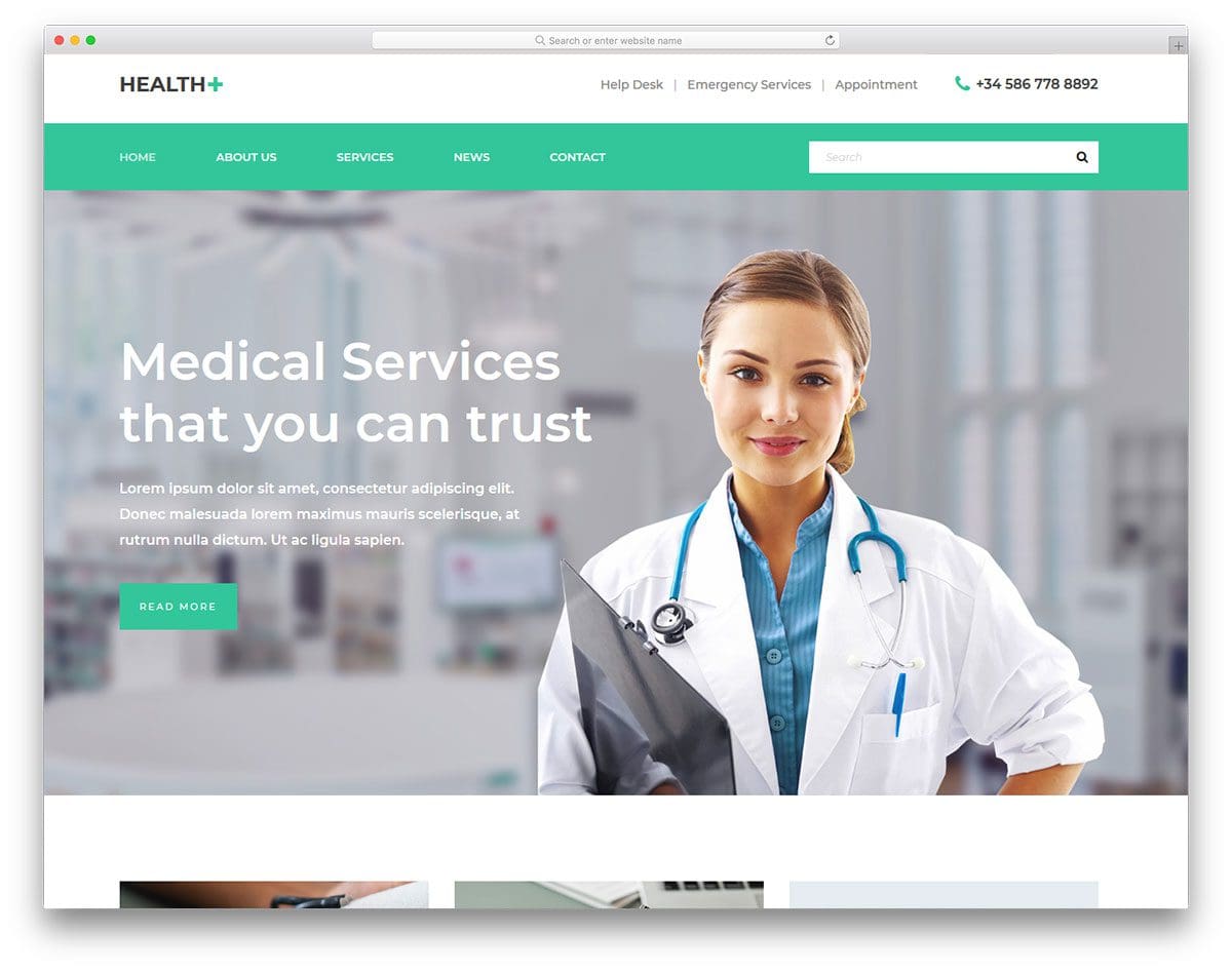 health free template - طراحی سایت پزشکی